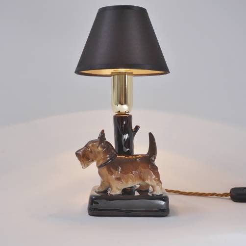Beswick ceramic dog table lamp, Yorkshire Terrier, 1930`s ca English